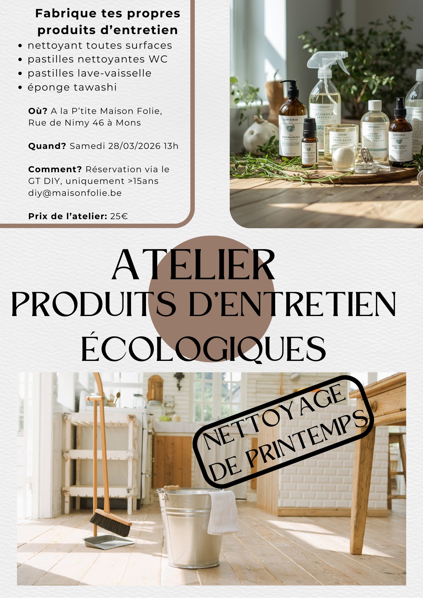 Atelier : Fabrique tes propres produits d'entretien &eacute;cologiques
