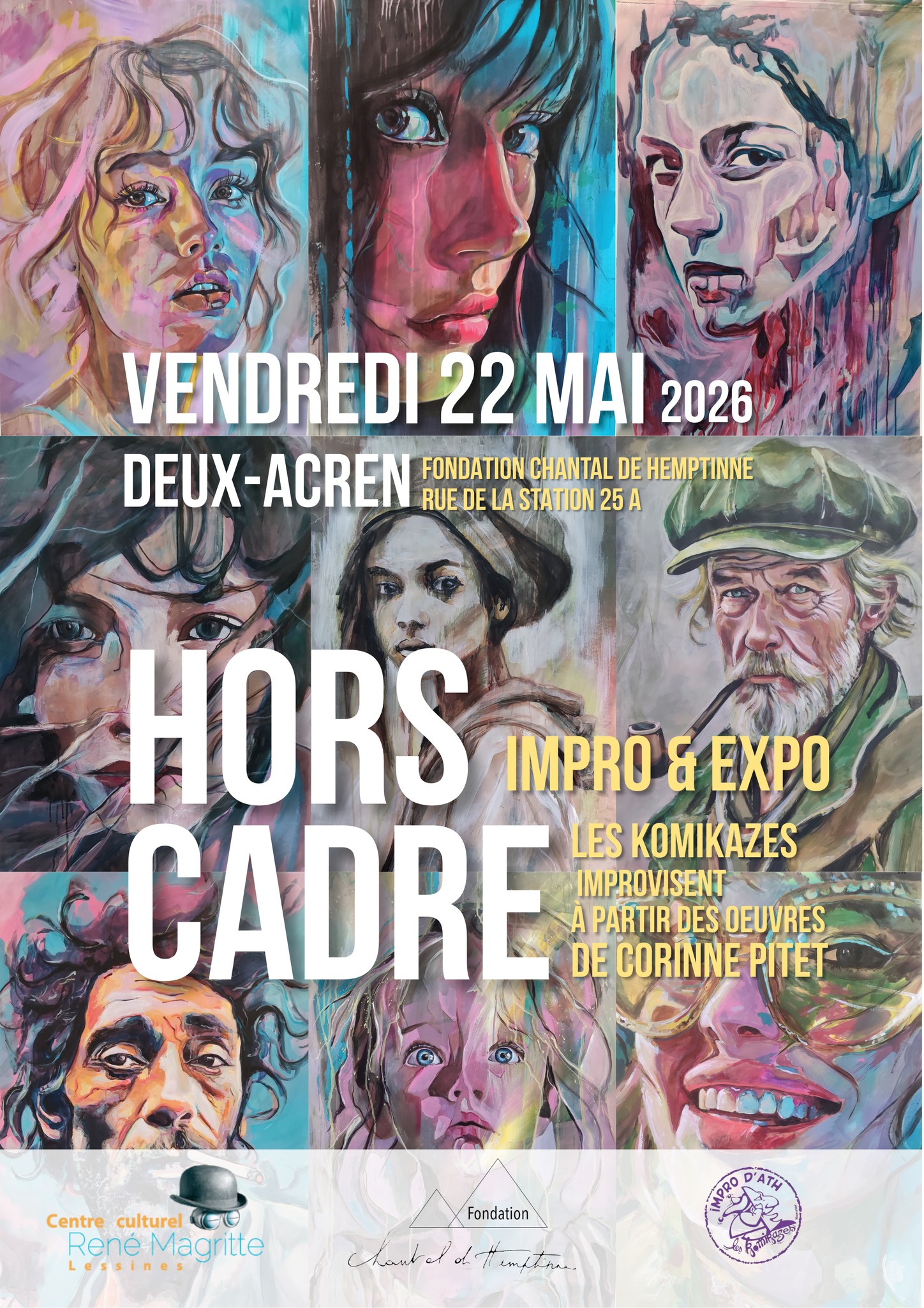 Affiche de l'impro-expo Komikazes Corinne Pitet