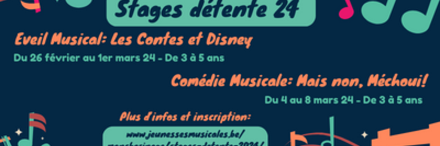 Stage d'Eveil Musical: Les Contes et Disney - Du 26 février au 1er mars 2024 - De 3 à 5 ans – de 9 à 16h: 95€