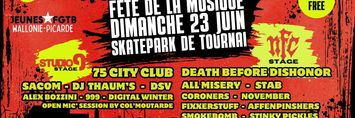 FÊTE DE LA MUSIQUE // SKATEPARK DE TOURNAI // GRATUIT