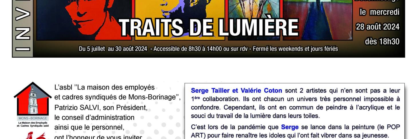 Exposition de peintures "Traits de Lumière" - Serge TAILLER & Valérie COTON