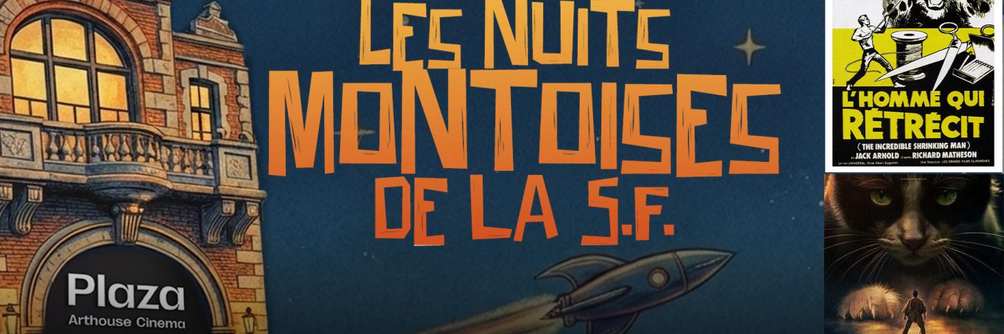 Banner des nuits montoises de la SF où on voit un vaisseau spatial et le Plaza