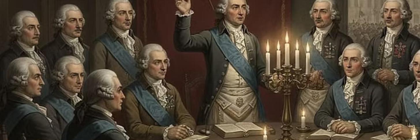 La franc-ma&ccedil;onnerie et la R&eacute;volution fran&ccedil;aise (Photo g&eacute;n&eacute;r&eacute;e par l'IA)