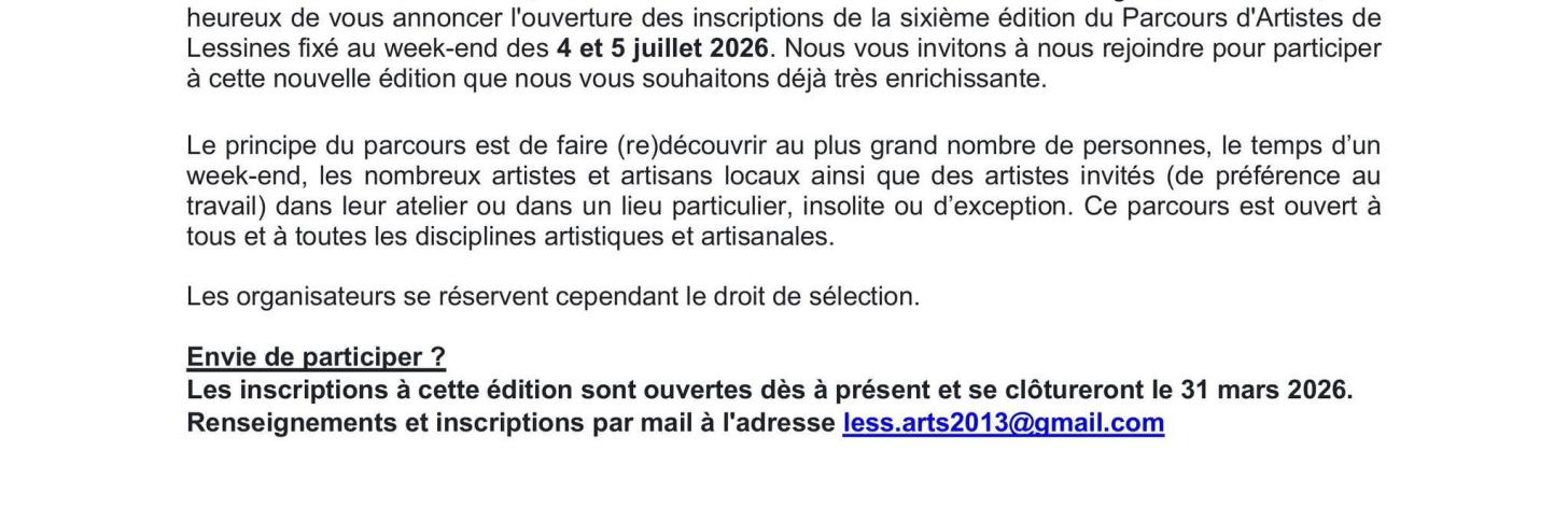 Event banner - Parcours d'artistes de Lessines