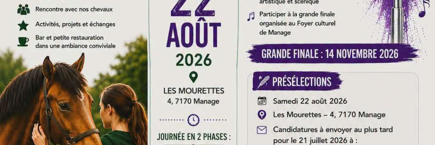 Portes ouvertes ASBL Les Mourettes en collaboration avec le foyer culturel de Manage