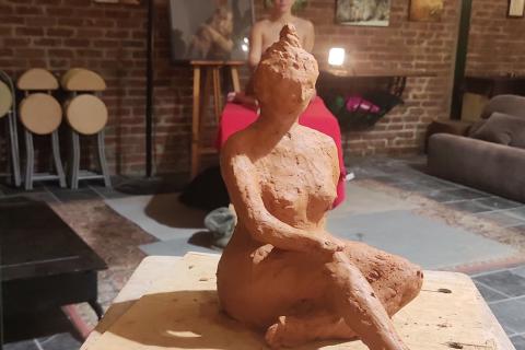pose de sculpure
