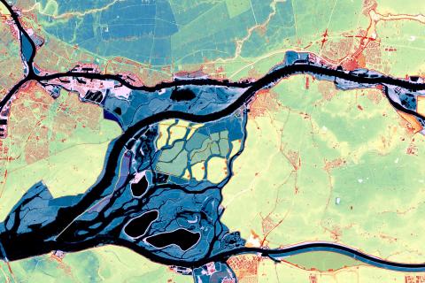 Photo aérienne du projet Ruimte voor de Rivier, Biesbosch, Pays-Bas © Frédéric Rossano