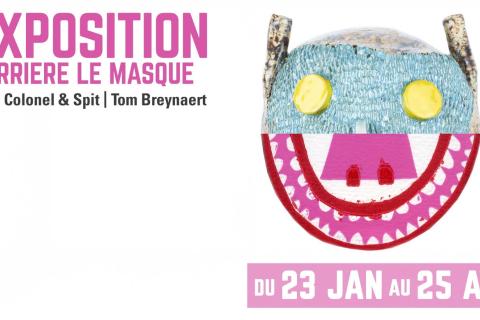 Vernissage de l'exposition 𝗗𝗲𝗿𝗿𝗶𝗲̀𝗿𝗲 𝗹𝗲 𝗺𝗮𝘀𝗾𝘂𝗲 à Ath