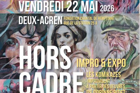 Affiche de l'impro-expo Komikazes Corinne Pitet