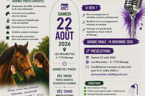 Portes ouvertes ASBL Les Mourettes en collaboration avec le foyer culturel de Manage