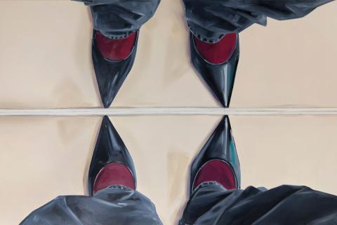 Shoes & Shoes, huile sur toile, 180 x 280 cm, 2025